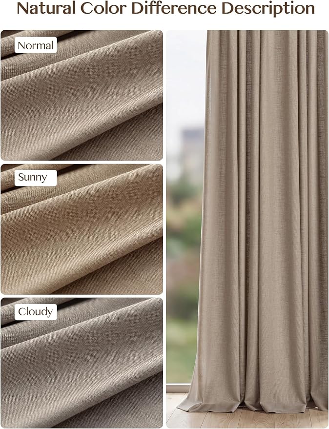 Liz Pinch Pleated Linen Curtains Light Filtering Curtains - Image 8