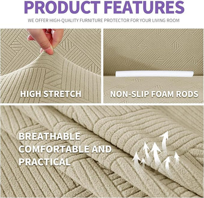 ZNSAYOTX Oversized Super Stretch Couch Cover, New Striped Sofa Covers - Image 4