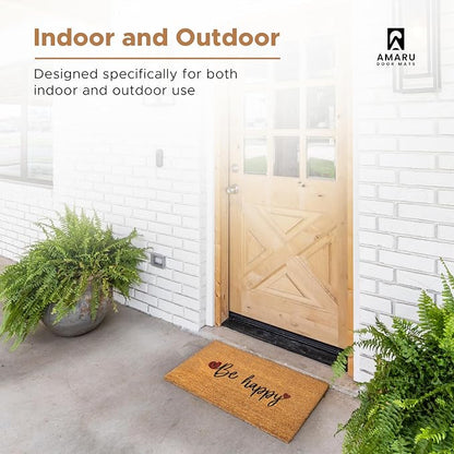 Coir Welcome Mat, Be Happy, 17 x 29 in | 100% Natural Coir, Anti-Shedding - Image 4
