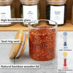 4OZ Glass Spice Jars with Bamboo Lids and 315 Labels, 10 Pcs Clear Food Storage Containers for Kitchen Sugar Salt Coffee Tea Beans