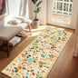 Floral Washable 2x6 Area Rugs Runner Entryway Hallway Ivory/Yellow | Flower by RELEANY