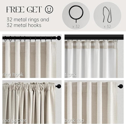 Birch Cream Extra Wide 72 Inches Blackout Curtains - Image 4