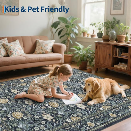 GarveeHome Area Rugs 8x10 for Living Room, Floral Large Washable Rug Soft Non - Image 7