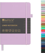 &And Per Se Lined Journal Notebook, 160 Pages, A5 5.7 x 8 inches College Ruled Thick Paper Notebook Journals for Writing, Hardcover Notebooks for Women Men Office School (1 Pack, Lavender)