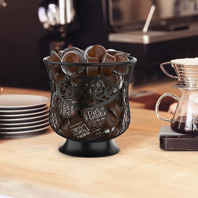 Coffee Pod Holder, Large Capacity K Cup Holder, Nespresso Pods Holder K Cup Organizer for Kitchen Countertop, Coffee Bar Accessories, Pod Holder for Keuring Espresso Capsule Coffee Creamer