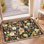 RELEANY Floral Washable 2x3 Area Rugs Doormat Black/Yellow | Flower Carpet by RELEANY