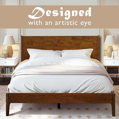 Acacia Haven Queen Bed Frame and Headboard, Platform Bed Frame Scandinavian - Image 6