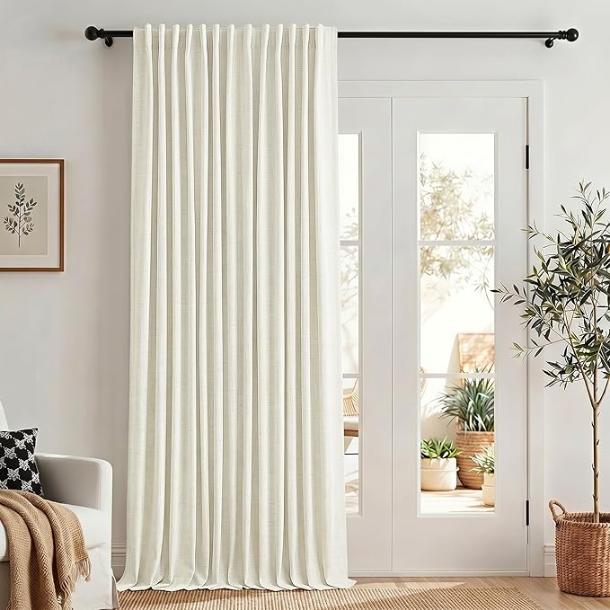 100 Inch Wide Curtain 96 Inches Long 1 Panel Full Blackout Linen by Pitalk