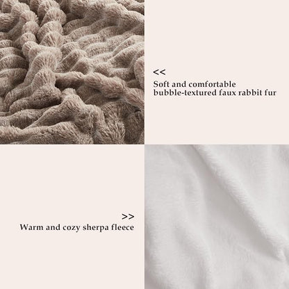 50x60 Inches Ultra-Soft Fuzzy Faux Fur Plush Throw Blanket - Image 3