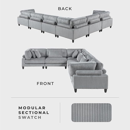 Lexicon 120 Inch Modular Sectional Sofa - Image 6