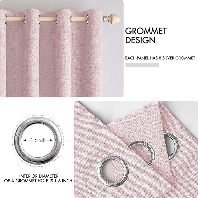 MIULEE 100% Blackout Linen Curtains - Image 4
