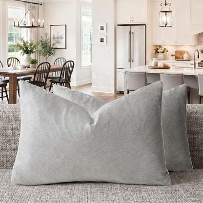 GIGIZAZA Silver Grey Velvet Throw Pillow Covers 12x20 Pack of 2 | Decorative by GIGIZAZAFocusingonhomedecoration
