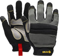 KAYGO Work Gloves For Men, KG125M Mechanic Utility Work Gloves for All Purpose, Excellent Grip, Heavy Duty, Improved Dexterity, Touch Screen,X-Large,Grey