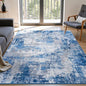 Rugflix 5x7 Area Rugs for Living Room, Washable Blue Grey Large Rug | Machine by RugflixAreaRugs