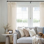 Cream Beige Pinch Pleated Linen Curtains 84 Inches Long Semi Sheer | Light by DUKIYO