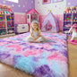 Amdrebio Pink Blue Purple Fuzzy Area Rug 5x7 by Amdrebio