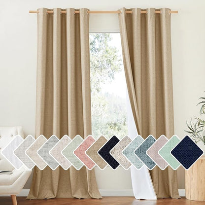 NICETOWN 100% Absolutely Blackout Linen Curtains by NICETOWN
