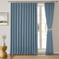 Dusty Blue Pleat Wide Width Drapes 80 x 63 inch Long 2 Panels by KEQIAOSUOCAI