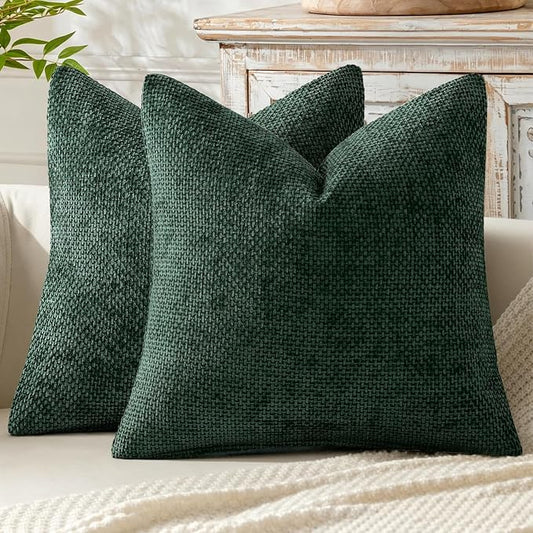 MIULEE Decorative Couch Throw Pillow Covers 20x20 in Christmas Green 2 Pack | by MIULEE