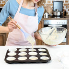 Wooden Handle Silicone Rubber Spatula Set for Kitchen Baking, Cooking, and Mixing High Heat Resistant Non Stick Dishwasher Safe BPA-Free Black+blue Set of 2 (Wooden handle spatula-Two-color)
