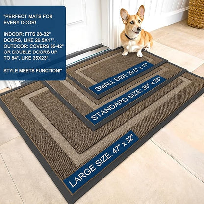 OLANLY Front Door Mat Outside 59x40, All-Season Heavy-Duty Rubber Doormat | - Image 2