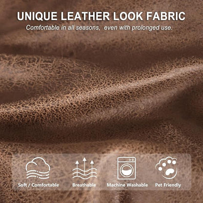ANARACHON Leather Look Recliner Couch Cover, 8-Pieces Stretch Recliner Sofa - Image 5