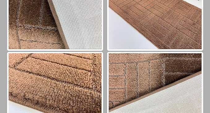 Custom Length Hallway Runner Rug, Slip Resistant, Bricks Brown, 26 Inch X 13 - Image 6