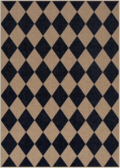 Lahome Checkered Easy Jute 5x7 Outdoor Rug, Washable Rugs - Image 9