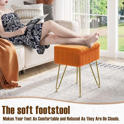 Greenstell Vanity Stool Chair Faux Fur - Image 4