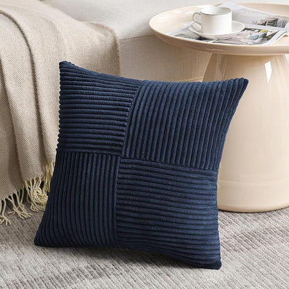 Fancy Homi 2 Packs Navy Blue Big Decorative Throw Pillow Covers 24x24 Inch - Image 2