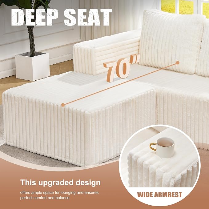 Hobestluk Modular Sectional Sofa Memory Foam Couch Oversized Sectional Sofa - Image 5