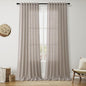 Stone Beige Linen Curtains for Living Room 120 Inches Long Light Filtering Semi by Nanspring