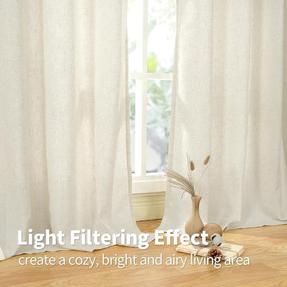 YoungsTex Linen Curtains 54 Inch Length 2 Panels - Image 7