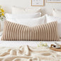decorUhome Fall Faux Fur Throw Pillow Covers 14x36 Pack of 1 Khaki Brown | by decorUhome