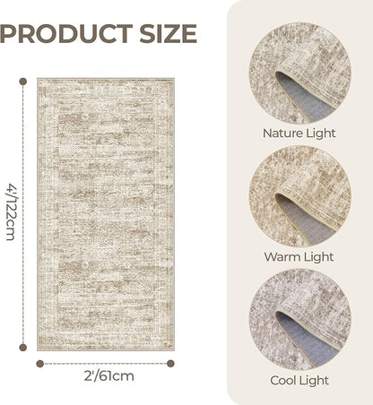 2x4 Rug Runners for Hallways Non Slip, Nursery Room, Soft Runner Rug, Stain - Image 2
