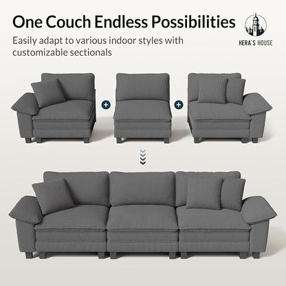 HERA'S HOUSE 158" Modular Sectional Sofa, Oversized U Shaped Couches - Image 7