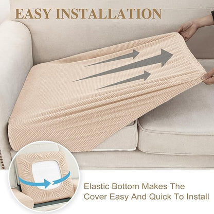 LA MEACK Couch Cushion Covers for Sectional Sofa L Shape Washable Separate Seat - Image 5