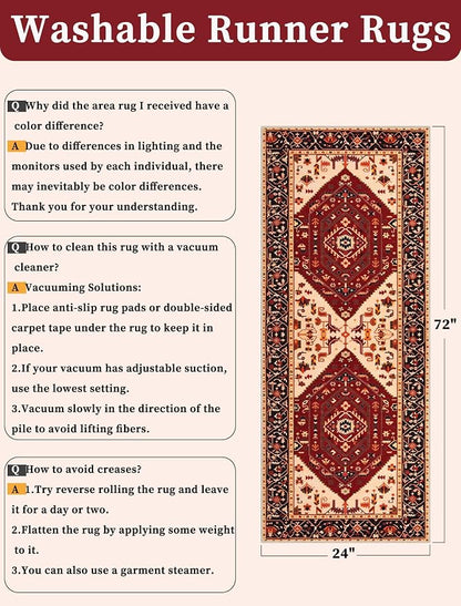 SERISSA 2x6 Washable Non Slip Boho Runner Rug - Image 6