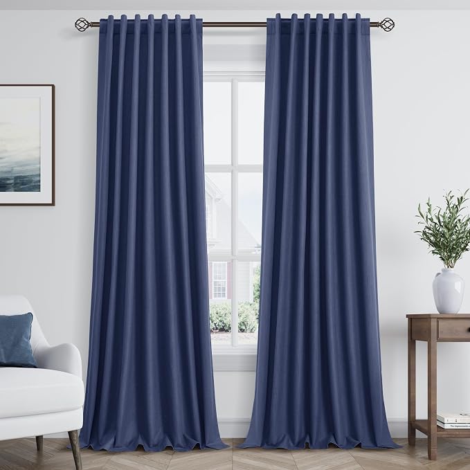 100% Blackout Curtains 120 Inch Length 2 Panels Set by Guken