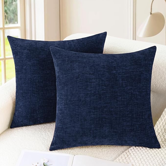 CaliTime Decorative Couch Throw Pillow Covers 20 X 20 Inches Navy Blue | Pack by CaliTime