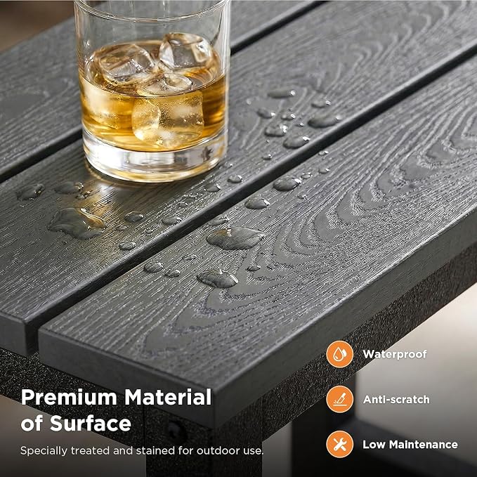 ODK Outdoor Coffee Table with Double-Layer Storage, Rectangle Weather-Resistant - Image 5
