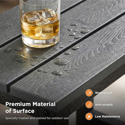 ODK Outdoor Coffee Table with Double-Layer Storage, Rectangle Weather-Resistant - Image 5