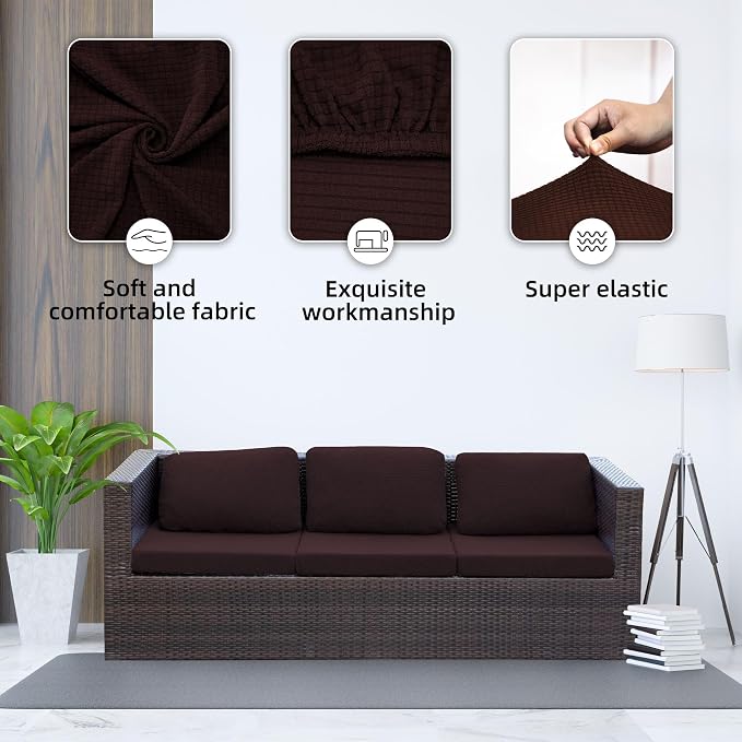 8PCS Patio Cushion Covers.Patio Furniture Couch SeatSlipcovers | Washable - Image 3