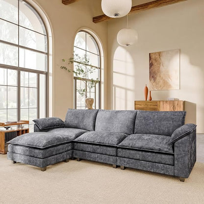 JUMMICO 118.9" Modular Sectional Cloud Couch 3-Seat Sofa Set by JUMMICO
