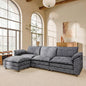 JUMMICO 118.9" Modular Sectional Cloud Couch 3-Seat Sofa Set by JUMMICO
