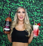 LAVA Premium Strawberry Margarita Mix Strawberry Daiquiri Mix, Made with Real Strawberries, Agave, Key Lime, No Artificial Sweeteners, Lots of Flavor, Ready to Use, 1-Liter (33.8oz) Glass Bottle