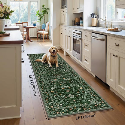 HEBE Hallway Runner Rug 2'x6', Washable Non Slip Kitchen Rug Runner | Soft Boho - Image 2