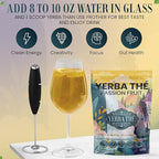 Ancient Diosa - Yerba Mate Tea Powder 350g, 35-Servings - Passion Fruit Flavor Clean Energy Drink Superfood - Support Gut Health, Probiotics and Prebiotics, Reduce Brain Fog, Relaxation & Focus Blend