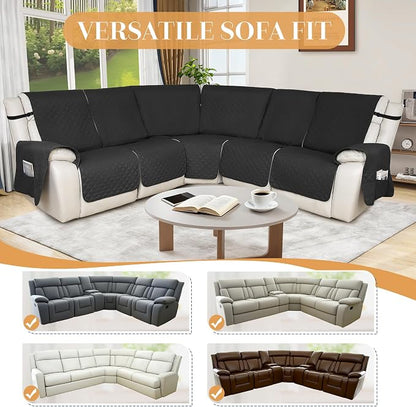 HDCAXKJ 100% Waterproof Reclining Sectional Couch Covers L Shape Recliner Sofa - Image 5