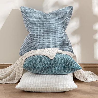 MIULEE Decorative Couch Throw Pillow Covers 18x18 Inch Light Blue 2 Pack | - Image 4